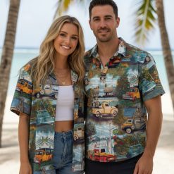 Vintage hawaiian tee shirts classic aloha cotton with tropical print patterns