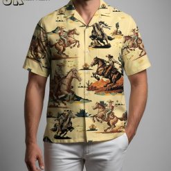 Vintage hawaiin shirt with retro design pattern, button up short sleeve summer shirt