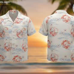 Vintage silk Hawaiian shirts with tropical print pattern for men