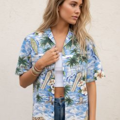 Vintage Tiki Shirts size specifications and fabric details chart