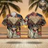 1776 2026 Hawaiian shirt featuring bald eagle, Liberty Bell, Statue of Liberty and Capitol building in red white blue patriotic design