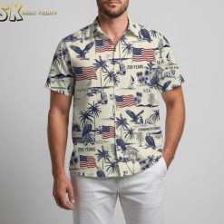 America 250th anniversary Hawaiian shirt with semiquincentennial patriotic pattern and eagles