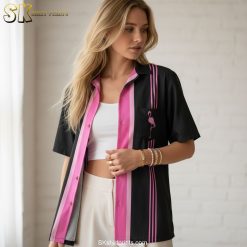Size chart and specifications for black and yellow Hawaiian shirt with measurements