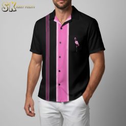 Black on black Hawaiian shirt with tonal tropical pattern and sophisticated design