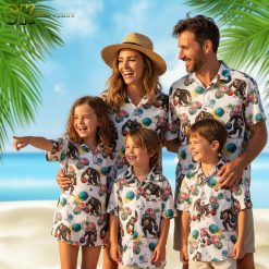 Bowling Hawaiian shirts collection showing multiple color options of gorilla bowling theme