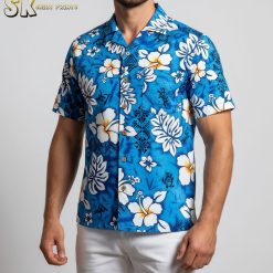 Chicago White Sox Hawaiian shirt 2022 edition with tropical hibiscus design in team colors
