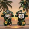 Chicago White Sox Hawaiian shirt with yellow hibiscus and red ginger flowers on dark background