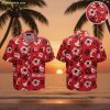 Cincinnati Reds Hawaiian shirt with red background featuring white and black flowers and BEARCATS text