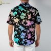 DND Hawaiian shirt in color 2 with fantasy dragon creatures and tropical flower patterns for tabletop gaming fans