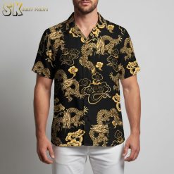Dragon Quest Hawaiian shirt with fantasy dragon design perfect for gaming enthusiasts