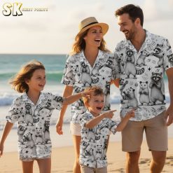 Eccentric Hawaiian shirts collection showcasing various animal print designs including raccoon opossum pattern