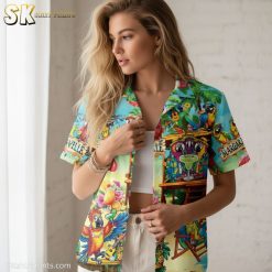 Flamingo tropical shirt ladies size chart showing measurements and fit guide
