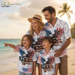 Freedom beach party Hawaiian shirts collection showing multiple patriotic color options