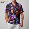 Hawaian bowling shirts for men with retro neon bowling ball and pin graphics