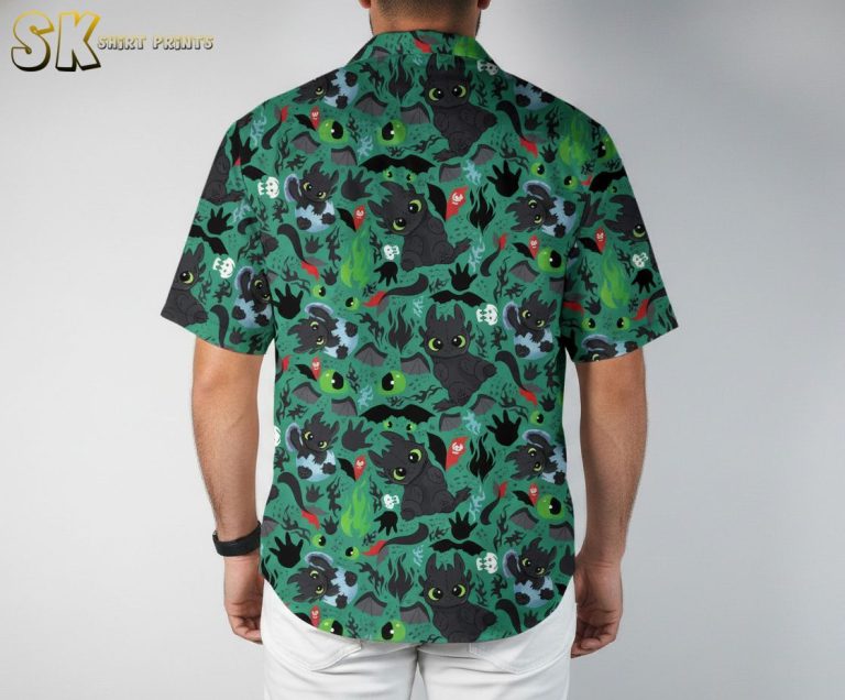Black Dragon Hawaiian Shirt – Fantasy Dragon Print Button Down Aloha Shirt for Men