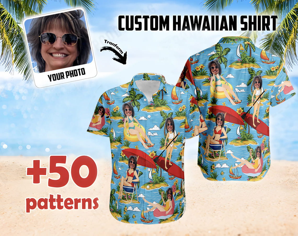 Personalized Hawaiian Shirts – Fun Tropical Patterns With Your Face - america 250 hawaiian shirt