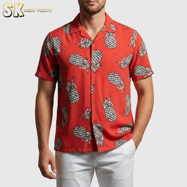 Magnum PI Red Hawaiian Shirt with Pineapple Print – Classic TV Style Aloha Shirt