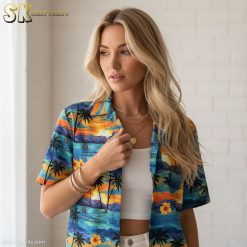Mens Hawaiian casual shirts size chart and specifications showing fit details and measurements