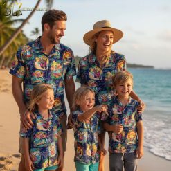 Men's Hawaiian shirts flamingo collection showing multiple tropical animal print options