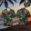 Red dragon Hawaiian shirt with vibrant hibiscus flowers and tropical leaves pattern