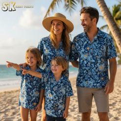 Collection of unusual Hawaiian shirts featuring various tropical character designs