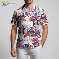 USA 250th anniversary Hawaiian shirt with patriotic Uncle Sam pattern and American flag design