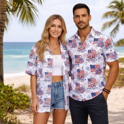 USA 250th celebration Hawaiian shirt with American independence themed patriotic design