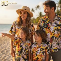 Vintage aloha shirts collection showing multiple tropical pin-up designs and colors