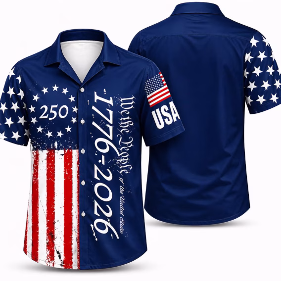 250th Anniversary Hawaiian Shirt – We the People Stars Stripes USA 1776-2026