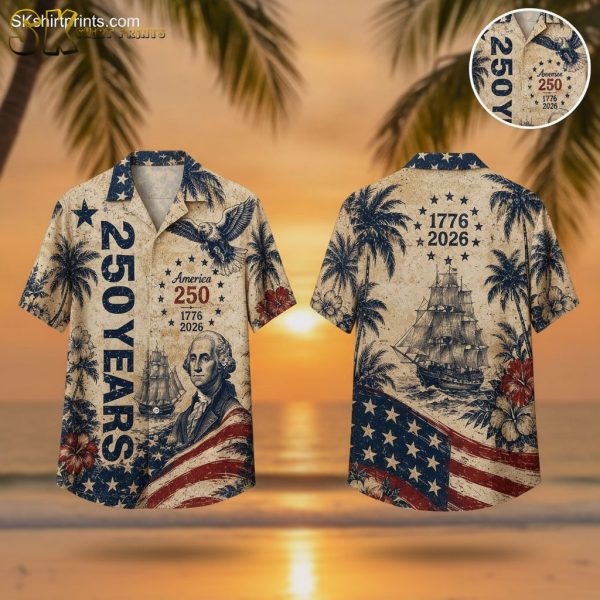 America 250 Hawaiian Shirt – Eagle, Stars & Stripes 1776–2026 Anniversary