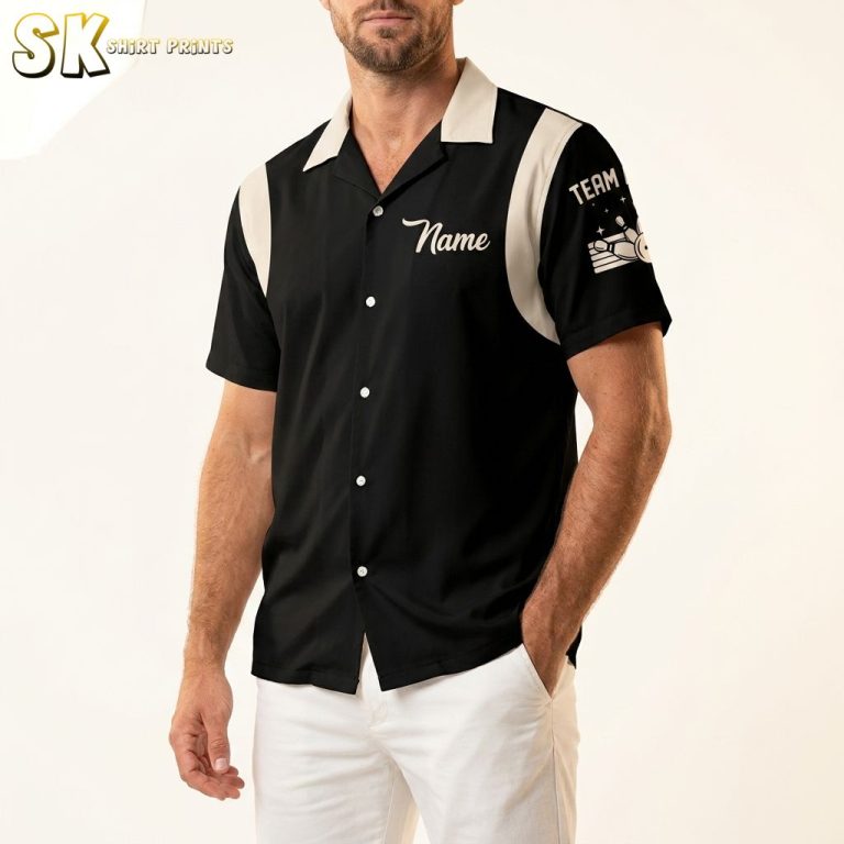 Tenpin Bowling Shirts with Custom Name & Team Name – Retro Hawaiian Style for Men
