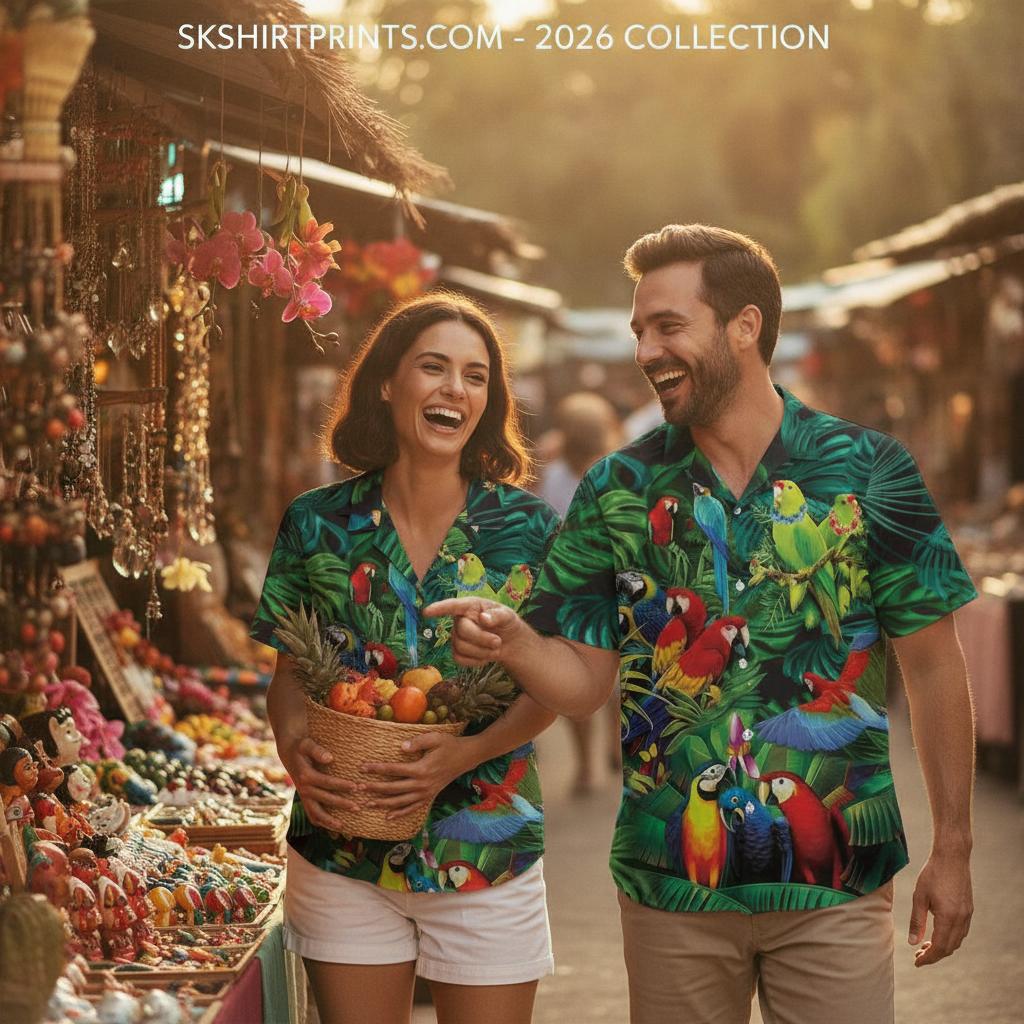 Parrot Hawaiian shirt all-over print collection for men and women — SKShirtPrints