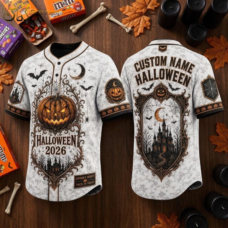 Reyn Spooner Halloween Shirt – Spooky Night Pumpkin & Haunted Castle Hawaiian Shirt