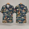 Aviator Rooster Hawaiian Shirt – Navy Seaplane Motifs