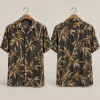 Bamboo Rooster Hawaiian Shirt – Charcoal Bird Print