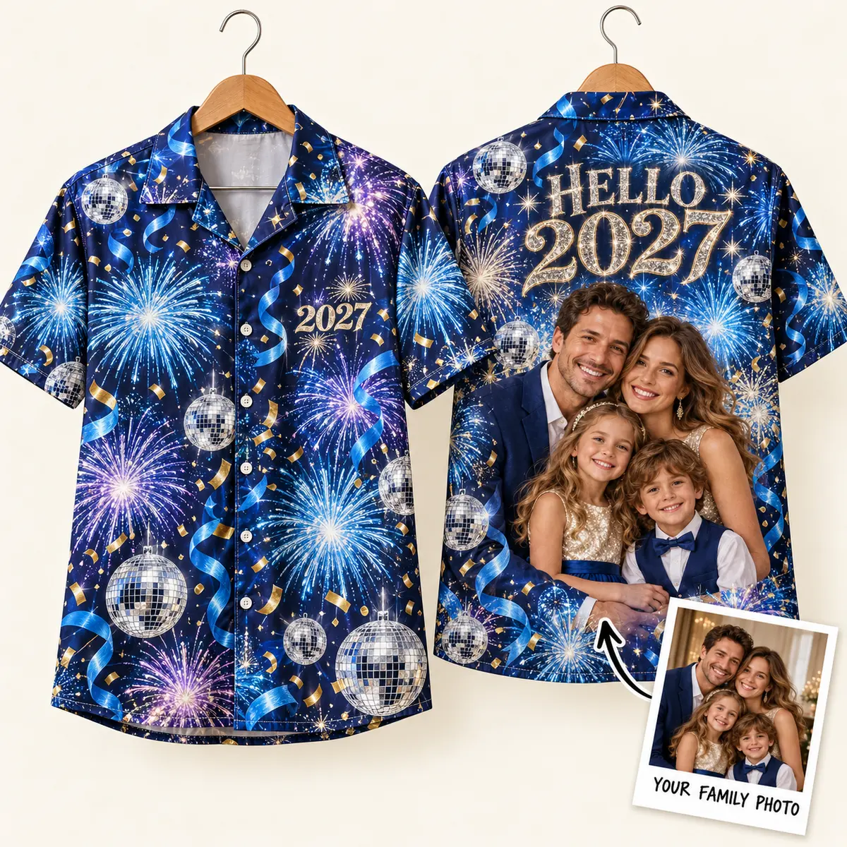 Blue Fireworks Matching Family Shirts – Hello 2027