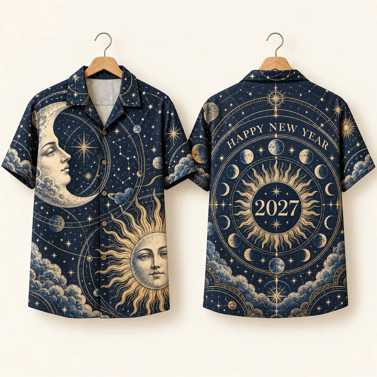 Celestial Moon New Year Shirt - 2027 Sun & Stars