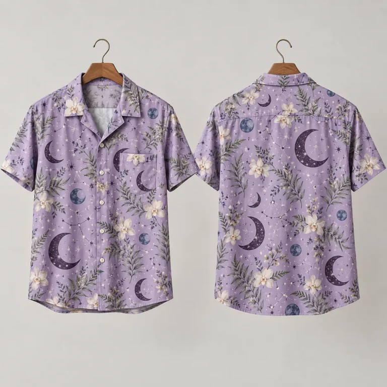 Celestial Moons Floral Star Wars Hawaiian Shirt Camp Collar