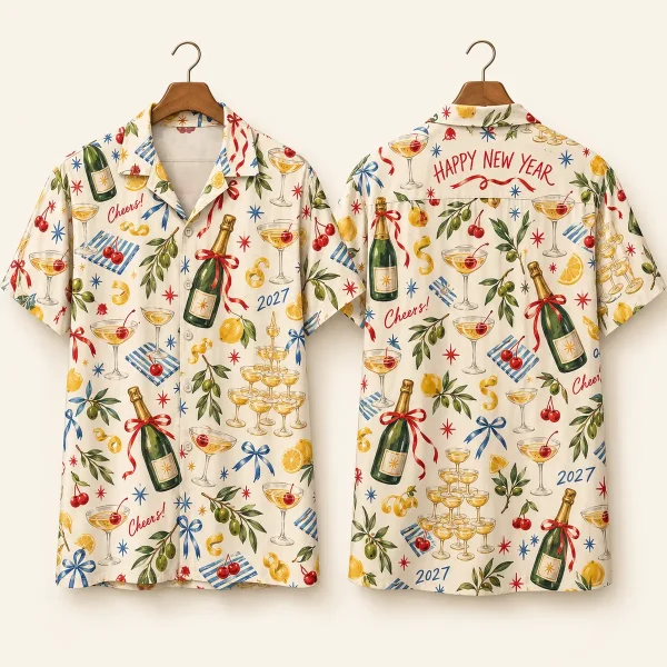 Champagne Cheers New Years Shirt – 2027 Button-Up