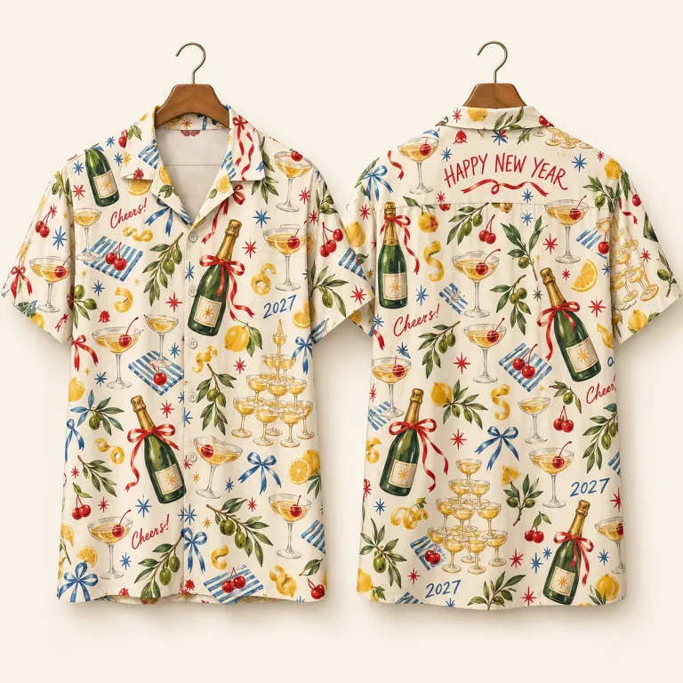 Champagne Cheers New Years Shirt – 2027 Button-Up