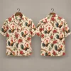 Chili Pepper Rooster Hawaiian Shirt – Cream Floral Pattern