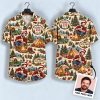 Christmas Camping Hawaiian Shirt – Santa Hat Camper Van & Campfire America 250 Design