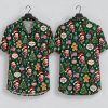 America 250 Christmas Hawaiian Shirt – Patriotic Santa Face & Holiday Pattern