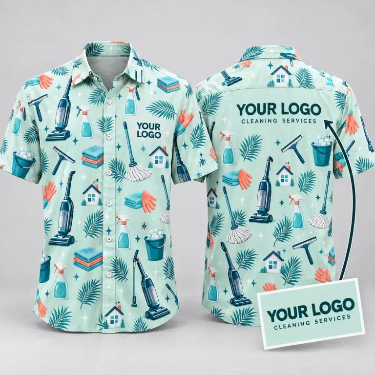Cleaning Tools Hawaiian Shirt With Company Logo