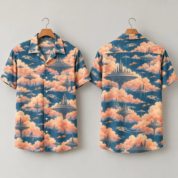 Cloud Star Wars Hawaiian Shirt with Floating Cities