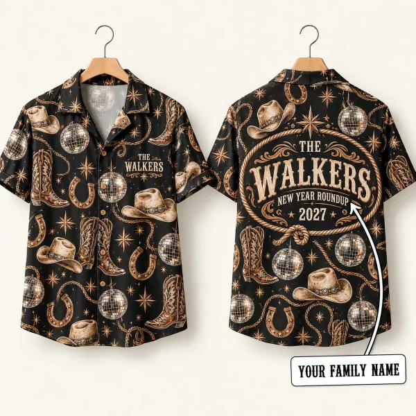Cowboy Boots Western New Year Button-Up Shirt