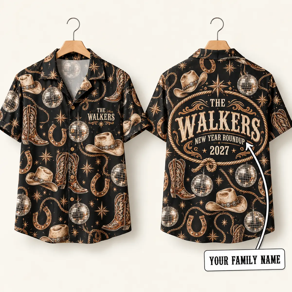 Cowboy Boots Western New Year Button-Up Shirt