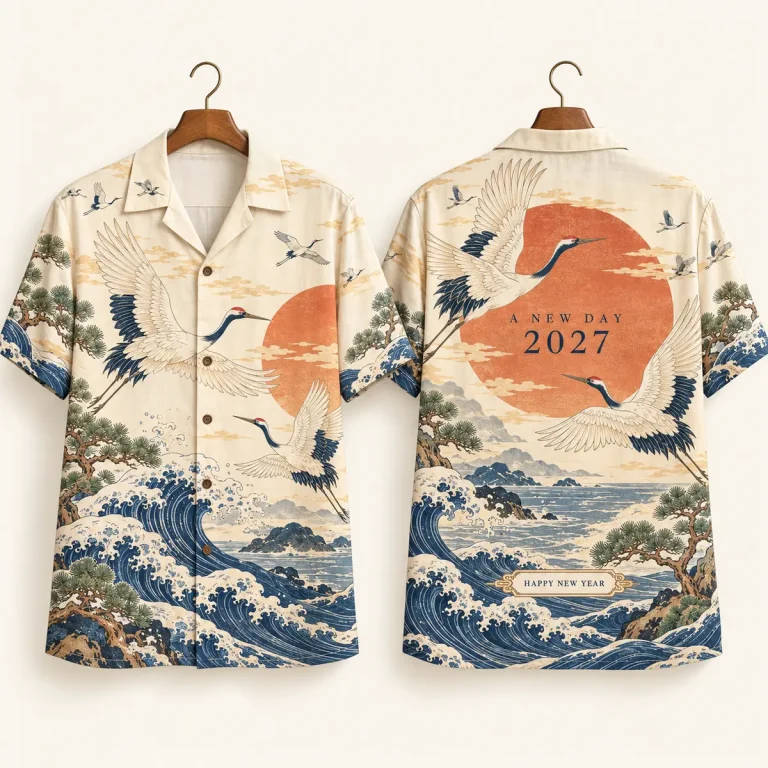 Crane New Years Hawaiian Shirt – A New Day 2027