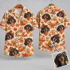 Dachshund Thanksgiving Aloha Shirt with Pumpkins