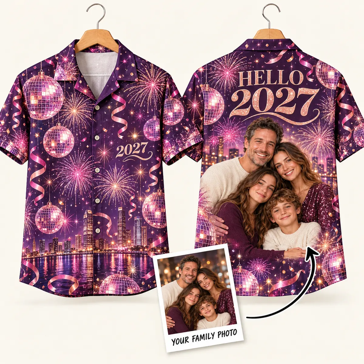 Disco Ball Matching Family Shirts – Hello 2027